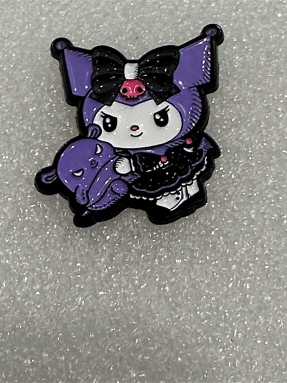 Sanrio Kuromi Purple Black White Enamel Brooch